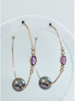 Créoles en Or 18K diamants...