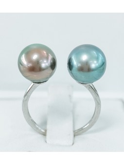 Bague double perles de...